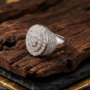 Usine chinoise de bijoux de haute qualité 18 carats en or blanc massif avec diamant véritable Bagues de mariage intelligentes personnalisées pour hommes et femmes - Product Image 4