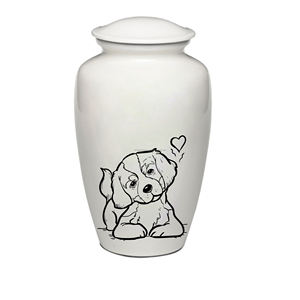 Urna de cenizas para perros, acabado brillante eterno con pintura 3D recubierta de Color HD, diseño de cachorro durmiente, urna funeraria conmemorativa para mascotas - Product Image 6