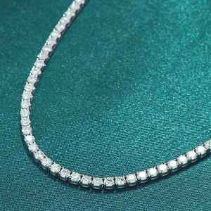 Collar de tenis de moda popular de 2MM con diamante de moissanita de corte redondo y plata 925, regalo de cumpleaños para fiesta, amuleto de joyería - Product Image 2