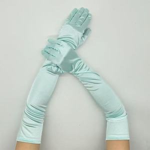 Gants longs en satin élastique chromé pour soirées vintage, gants de cosplay pour femmes, gants pour robe de mariée - Product Image 1