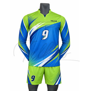 Uniformes de Baloncesto Personalizados de Alta Calidad, 100% Poliéster, Transpirables, de Secado Rápido, con Estampado Sublimado, Cuello en V, Manga Larga, para Hombre - Product Image 1