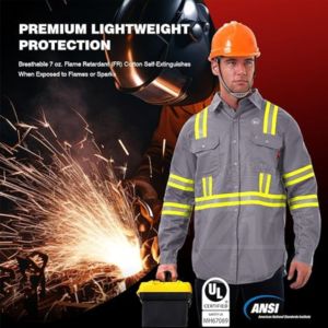 Chemises et vestes de travail réfléchissantes FR en coton pour la construction, vêtements de sécurité, nouvelle arrivée, coton épais, respirant - Product Image 4