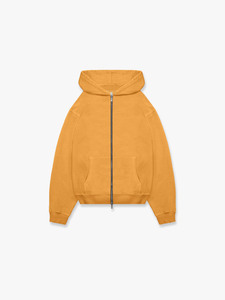 Sudadera con Capucha de Forro Polar Amarillo Mostaza para Hombre, de Alta Calidad, con Cierre de Cremallera, 100% Algodón, Ecológica, Estilo Urbano, Informal para Invierno - Product Image 5