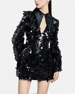 MIDNIGHT GLAM GIRL ชุดเดรสปาร์ตี้มินิทรงเอประดับเลื่อม-คอลเลกชันนิวยอร์กของเธอ - Product Image 3