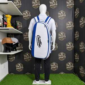 Bolsa de Tenis Personalizada Blanca y Azul con Cierre de Cremallera, Lona Resistente, Impermeable, Multifuncional, con Compartimento para Zapatos - Product Image 5