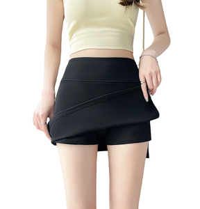 Women's High Waist Asymmetrical Sporty <b>Mini</b> <b>Skirt</b> Solid Color Breathable Knitted Spandex Polyester Yoga Tennis <b>Skirt</b> - Product Image 4