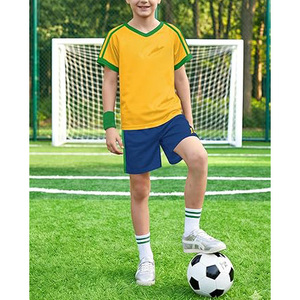 Wholesale Kids Football Jersey Set Custom Soccer Uniform Breathable Training Kit For <b>Boys</b> And Girls - Product Image 5