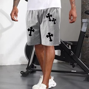 Pantalones Cortos de Gimnasio de Punto de Cintura Media Estilo Urbano de Moda al por Mayor, de Malla Sólida, Compresión Transpirable, 100% Algodón, Cintura Elástica con Bolsillo - Product Image 3