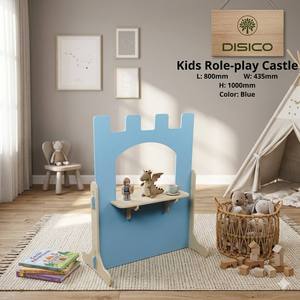 Juego de rol interior para niños, castillo de madera, área de juegos duradera estilo americano, castillo de madera americano - Product Image 2