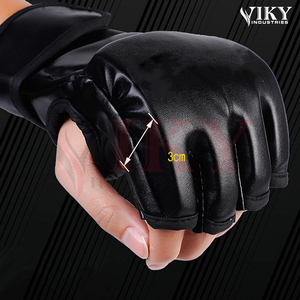Best Selling New Arrival Wholesale Rate Premium Quality <b>Black</b> Color Martial Arts Grappling Sparring  Leather MMA Gloves  - Product Image 6