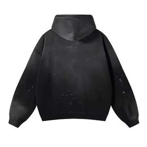 Sweat-shirt à capuche en coton French Terry 100% personnalisé, style streetwear, impression 3D en relief, coupe courte, pour homme et femme - Product Image 4