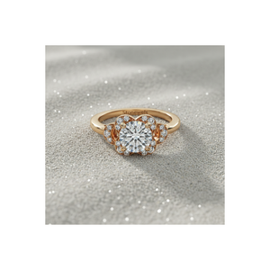 Anillo de Compromiso con Diamante Cultivado en Laboratorio, Oro de 14K, Estilo Art Deco Vintage, Anillo con Halo Geométrico, Fabricante de Joyería Personalizada, OEM, ODM - Product Image 1