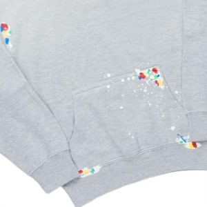 ชุดเสื้อฮู้ดและกางเกงผ้าฟลีซสีเทาสำหรับเด็กผู้หญิงพร้อมงานปักลายสายรุ้งสำหรับเด็ก - Product Image 4