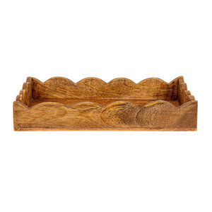 Bandeja rectangular de madera hecha a mano con asas para desayuno, té, café, mesa de comedor, diseño de listones. - Product Image 6