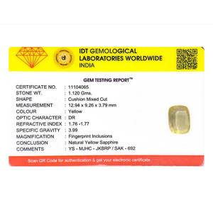 Loose 5.6 Carat Handcrafted Yellow Sapphire Gemstone for Fine Jewelry - Product Image 4