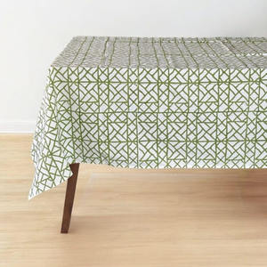 Mantel a Rayas, Amarillo y Blanco, Rectangular, Cubierta de Mesa de Algodón para Comedor - Product Image 1