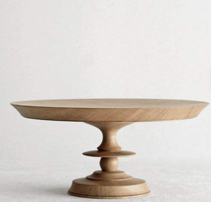 Support à gâteau rond en bois fait main avec finition naturelle, design rustique pour réceptions de mariage - Product Image 3