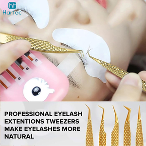 Gold-Plated High-Precision Premium Quality Wholesale Rate Stainless Steel Good Supplier Eyelash Extension and Volume Tweezers - Product Image 5
