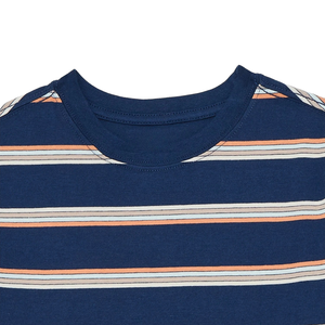 เสื้อยืดเด็กแขนสั้นคอกลมลายทาง ผ้าถัก 100% คอตตอนออร์แกนิค เป็นมิตรกับสิ่งแวดล้อม ระบายอากาศได้ดี ขายส่ง MOQ ต่ำ ทรงเข้ารูป - Product Image 5