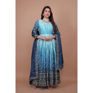 Ensemble robe longue et dupatta pour soirée avec broderie et sequins, taille XL - Product Image 6