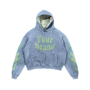 Nouvel Arrivage – Sweat-shirts à Capuche Zippés Personnalisables en Coton French Terry, Modèle Uni Entièrement Zippé, Style Vintage Délavé à l'Acide et Effet Vieilli pour Hommes - Product Image 4