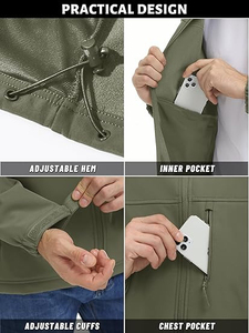 Chaqueta Softshell Ligera para Hombre, Transpirable y Resistente, Ideal para Senderismo, Camping y Actividades al Aire Libre - Product Image 6