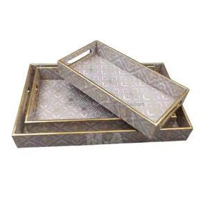 Nueva Bandeja y Plato de Servir de Madera Modernos, Forma Rectangular, Paquete de Varias Piezas, Precio al por Mayor, Diseño Indio, Decoración Impex - Product Image 4