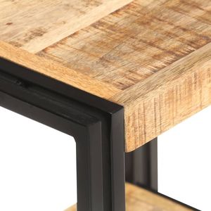 Tavolino Laterale in Legno di Mango Grezzo Naturale 15,7 X 11,8 X 15,7 Pollici per Arredamento Soggiorno - Product Image 4