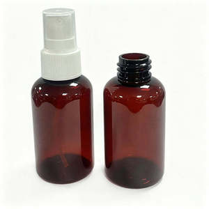 ขวดพลาสติก PET ทรงบอสตัน ขนาด 50 มล. สีตามสั่ง โปร่งใส คอขวดขนาด 20-410 พร้อมหัวฉีดสเปรย์แบบปั๊ม 1 ออนซ์ - Product Image 1
