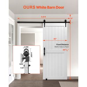 Porta Scorrevole in MDF ad Alta Resistenza 36 X 84 Pollici con Kit di Installazione Facile, Superficie in PVC Impermeabile per Applicazioni in Camera da Letto - Product Image 2