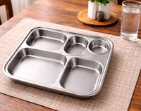 Assiette à compartiments en acier inoxydable OEM personnalisée |   Thali multi-compartiments, facile à nettoyer |   Fabricant d'Inde