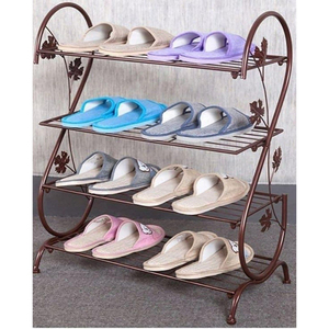 Zapatero de hierro de 4 niveles en forma de S, organizador de zapatos de metal, resistente, negro, independiente, para sala de estar, con capacidad para zapatos - Product Image 3