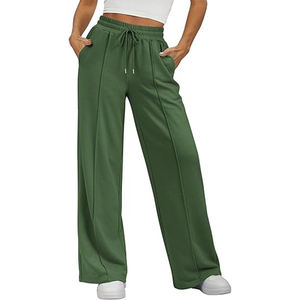 Pantalon de survêtement évasé pour femmes grandes tailles, prix de gros, 100% coton, matière respirante et douce, vente en ligne, pantalon de survêtement évasé pour femmes - Product Image 5