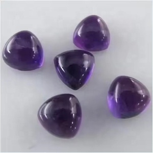 Cabujón de amatista africana natural de 6 mm, forma trillón lisa, hecho a mano, gema suelta, amatista púrpura, listo para enviar - Product Image 3