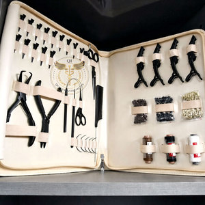 Hair Extension Tools Kit Set with Micro <b>Ring</b> Pliers Loop Needle <b>Clips</b> Thread & Beads – Complete Salon & DIY Hair Styling Kit - Product Image 2