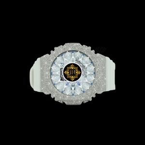 Elegante Reloj de Plata de Ley Maciza con Correa de Goma Negra para Hombre, Joyería de Moda, Estilo Hip Hop con Diamantes - Product Image 4