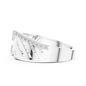 Anillo de Diamantes Cultivados en Laboratorio para Hombre, DYNASTY WAVE, Oro Blanco de 18 Quilates con Baño de Rodio, Estilo Minimalista, para Boda, Compromiso, Regalo o Uso Diario - Product Image 3