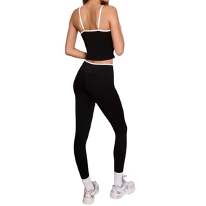 Ensemble de yoga d'été personnalisé pour femmes en gros : Pantalon de yoga taille haute à contrôle abdominal et soutien-gorge de sport – Tenue de fitness - Product Image 4