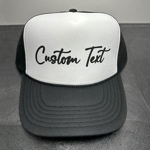 Casquette Trucker en Maille à Impression Gonflée Personnalisée, 6 Panneaux, Réglable, Unisexe, Décontractée, Rose et Blanc, Idéale Printemps-Été - Product Image 3