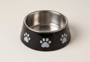Gamelle Moderne Mignonne en Émail à Motif Patte pour Animaux de Compagnie, Anti-renversement, Ronde, en Métal, pour Chien et Chat, avec Base Antidérapante en Caoutchouc, Vente en Gros - Product Image 2