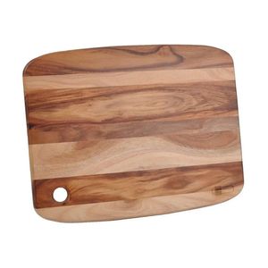 Tabla de cortar de madera rectangular antideslizante, paquete individual, patrón de grano natural, para preparación de alimentos - Product Image 4
