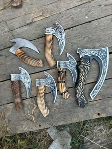 STEEL CRAFT INTERNATIONAL Custom Handmade Industrial Carbon Steel Wood <b>Handle</b> Pizza Cutter <b>Axe</b> Head Hatchet Outdoor Kitchen - Product Image 1