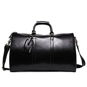 Bolsa de Viaje de Fin de Semana Unisex de Cuero Genuino con Cierre de Cremallera, 36-55L, Asa Suave y Duradera - Product Image 2