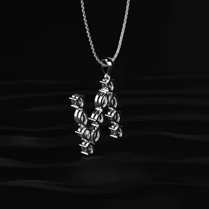 Pendentif en diamant CVD cultivé en laboratoire certifié IGI, clarté VVS-VS, nouvelle arrivée, lettre V, avec collier solitaire en or blanc couleur D-E. - Product Image 5