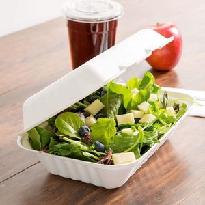 Export Quality Microwaveable <b>Lunch</b> <b>Box</b> for Hot Food Storage and Reheating Applications 9x6 Inch Compostable Clamshell Container - Product Image 1