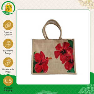 Latest Stock Arrival of Top Quality Eco-Friendly Customized <b>Printed</b> Dyed Jute Burlap Shopping Bag with Cotton Padded Handle - Product Image 4