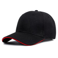 Gorra de Béisbol Unisex Personalizada con Ribete Rojo, Gorra de Algodón Ajustada de 6 Paneles para Adultos, Uso Casual