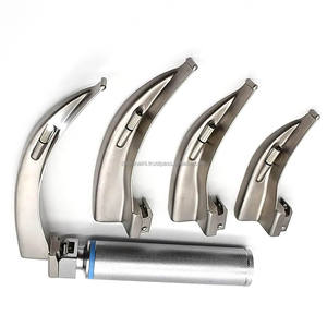 Laringoscopio LED Macintosh, Juego de 4 Piezas, Acero Inoxidable, Kit de Intubación de Vía Aérea para Diagnóstico Veterinario ORL, Batería Extraíble, CE - Product Image 1