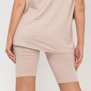 Conjuntos de Dos Piezas de Alta Calidad para Mujer, Estampados, Casuales, para Verano, Pantalones Cortos hasta la Rodilla, Diseño Sólido, 100% Algodón, Transpirables, de Secado Rápido - Product Image 6