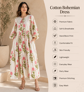 Floral Printed 100% Cotton <b>Kaftan</b> Dress Women Summer Casual Boho Maxi Short Sleeve <b>Beach</b> Wear Loose Fit Natural Waist Front Logo - Product Image 2